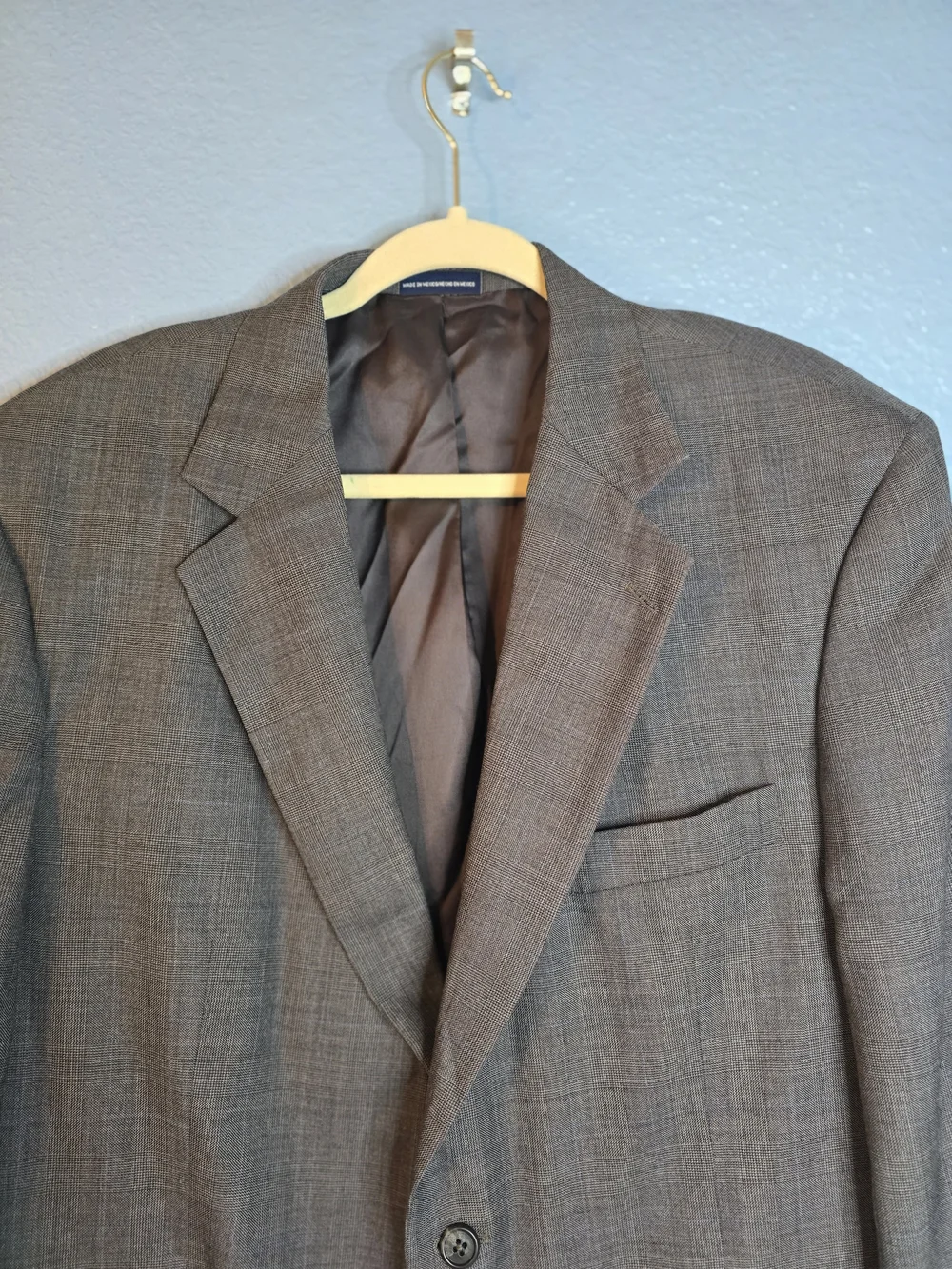 Stafford Brown-Gray Men's Two-Button Blazer Sz 44R